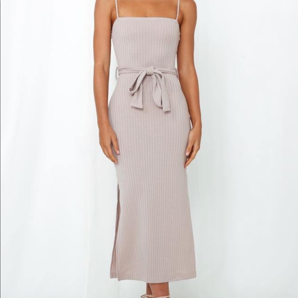 Hello Molly “WAYS I LOVED YOU KNIT MIDI DRESS STONE” Dress